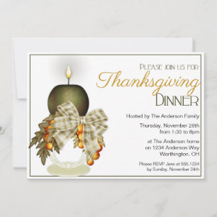 Invitación Elegante Fiesta de la cena de Acción de Gracias de