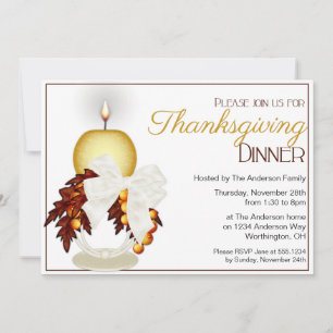 Invitación Elegante Fiesta de la cena de Acción de Gracias de