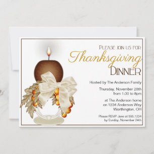 Invitación Elegante Fiesta de la cena de Acción de Gracias de