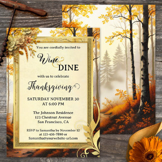 Invitación Elegante Fiesta de la cena del Día de Acción de Gr