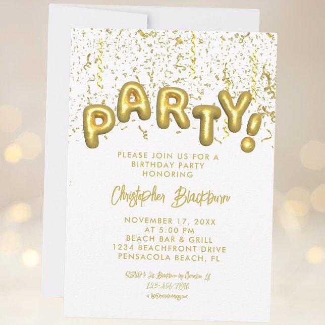 Invitación Elegante Fiesta de la Fiesta del Petróleo de Oro B (Subido por el creador)