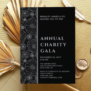Invitación Elegante Fiesta de la Gala del evento de caridad b