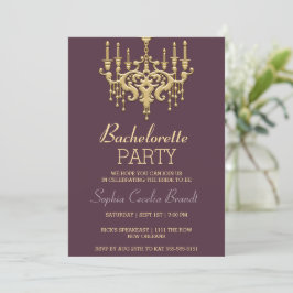 Invitación Elegante fiesta de la lámpara de araña de oro