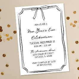 Invitación Elegante Fiesta de la víspera de Año Nuevo de colo
