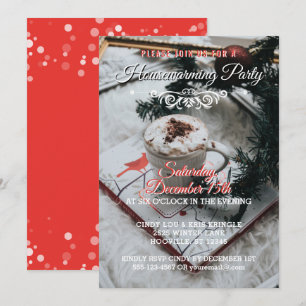 Invitación Elegante Fiesta de limpieza de vacaciones rojas de
