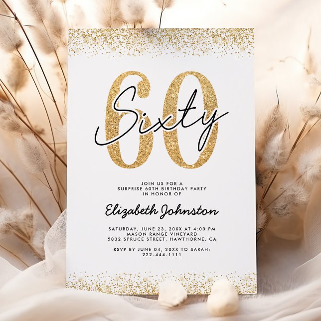 Invitación Elegante Fiesta de los 60 Años de Oro (Subido por el creador)