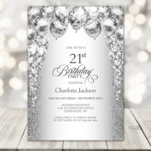 Elegante Fiesta de los Globos Plateados 21º cumple