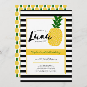 Invitación Elegante fiesta de Luau Pineapple