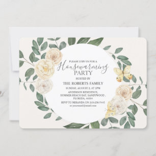 Invitación Elegante Fiesta de Marfil y Green House