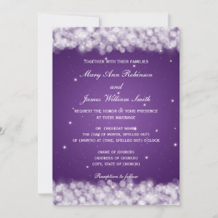 Invitación Elegante Fiesta de matrimonio pulido morado