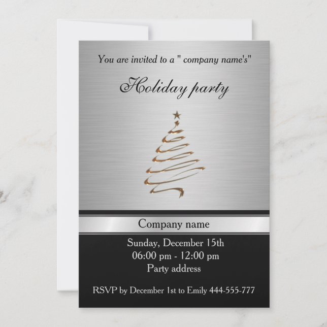 Invitación Elegante fiesta de moda de vacaciones de plata (Anverso)