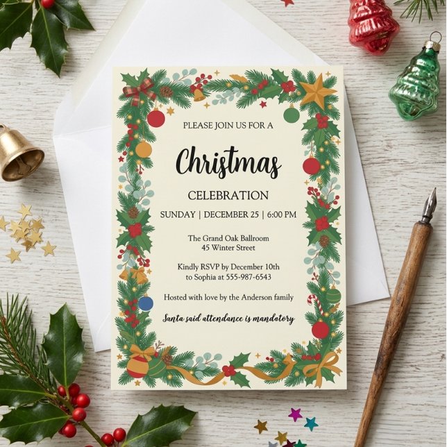 Invitación Elegante fiesta de Navidad  (Subido por el creador)