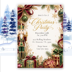 Invitación Elegante Fiesta de Navidad con Cascanueces de Lujo