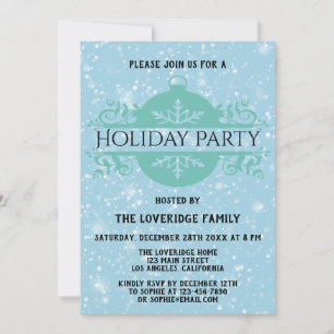 Invitación Elegante Fiesta de Navidad de la Compañía del Azul