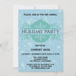 Invitación Elegante fiesta de Navidad de la empresa Blue Comp