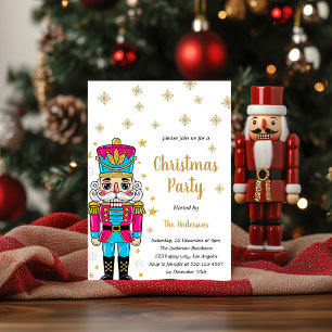 Invitación Elegante Fiesta de Navidad del Cascanueces Purpu