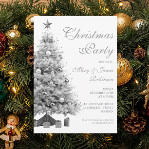 Invitación Elegante fiesta de Navidad en el árbol de Navidad