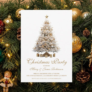 Invitación Elegante fiesta de Navidad en el Árbol de Oro