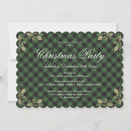 Invitación Elegante fiesta de Navidad Verde Acondicionado