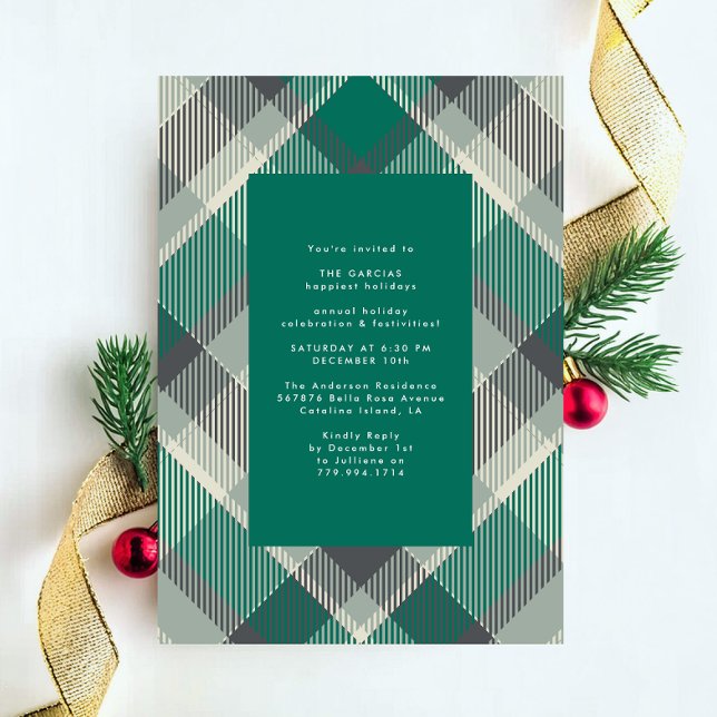 Invitación Elegante fiesta de Navidad Verde Acondicionado (Subido por el creador)