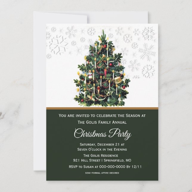 Invitación Elegante fiesta de navidad vintage (Anverso)