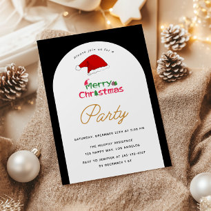 Invitación Elegante fiesta de Navidades blancos y negros