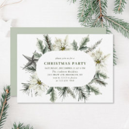 Invitación Elegante Fiesta de Navidades bohemios de Poinsetti