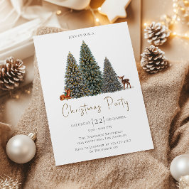 Invitación Elegante Fiesta de Navidades con árbol de invierno