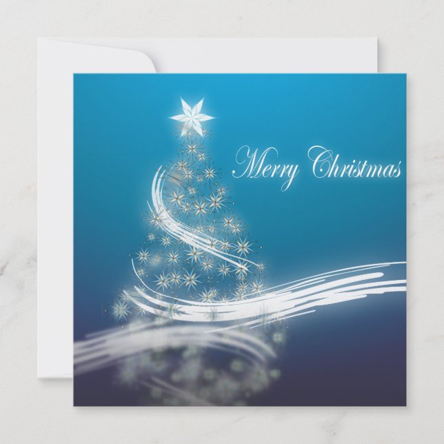 Invitación Elegante fiesta de Navidades corporativos azules (Anverso)