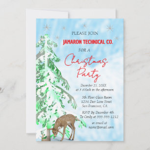 Invitación Elegante Fiesta de Navidades corporativos de cierv