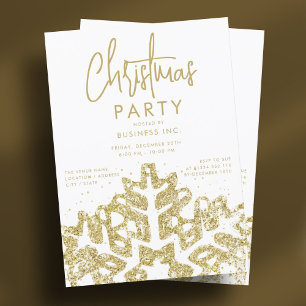 Invitación Elegante Fiesta de Navidades corporativos de copos