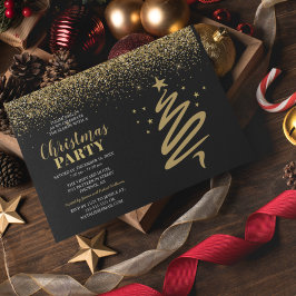 Invitación Elegante Fiesta de Navidades corporativos de oro y