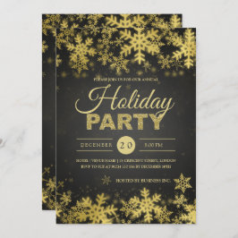 Invitación Elegante Fiesta de Navidades corporativos de oro y