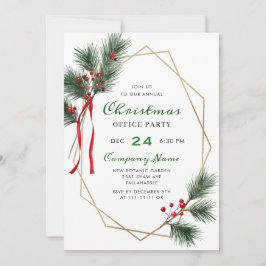 Invitación Elegante Fiesta de Navidades Corporativos Holly Be
