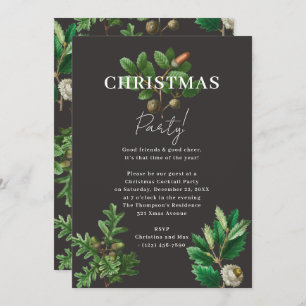 Invitación Elegante Fiesta de Navidades de Acorn de Navidad N