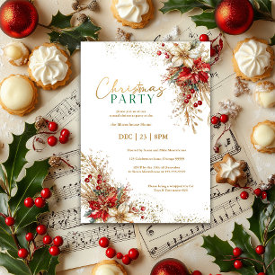 Invitación Elegante Fiesta de Navidades de acuarela