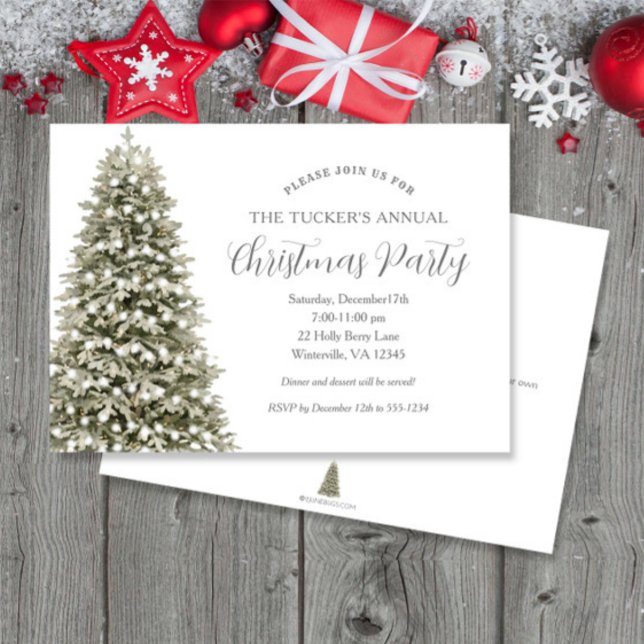 Invitación Elegante Fiesta de Navidades de árbol de Navidad c (Subido por el creador)