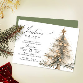 Invitación Elegante Fiesta de Navidades de árboles de navidad