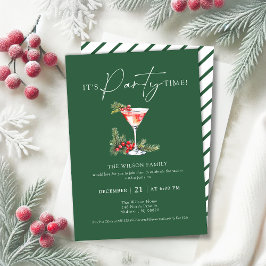 Invitación Elegante Fiesta de Navidades de cócteles de color