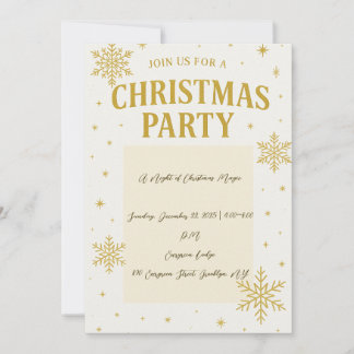 Invitación Elegante fiesta de Navidades de copos de nieve de 