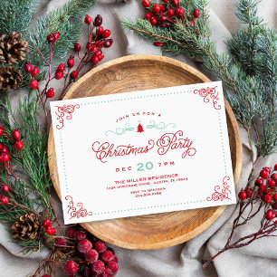 Invitación Elegante Fiesta de Navidades de guiones de época