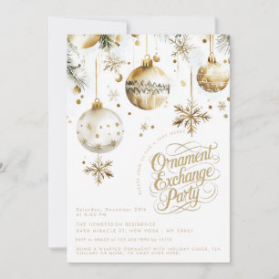 Invitación Elegante Fiesta de Navidades de intercambio de orn
