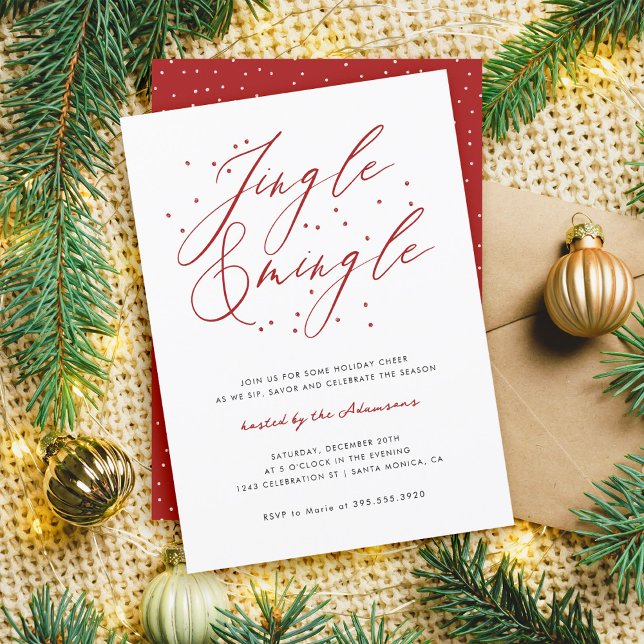 Invitación Elegante Fiesta de Navidades de jingle y mingle ro (Subido por el creador)