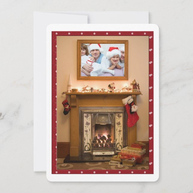 Invitación Elegante Fiesta de Navidades de la chimenea/Reunió (Anverso)