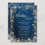 Invitación Elegante Fiesta de Navidades de la Compañía Azul d<br><div class="desc">Elegantes invitaciones para fiestas de Navidades. Estas hermosas invitaciones a Navidades son perfectas para Navidades que invitan a cenar, invitaciones de intercambio de regalos de vacaciones, recaudaciones de fondos para Navidades, invitaciones para fiestas de vacaciones y otros eventos que se llevan a cabo durante el mes de diciembre. Utilice los...</div>