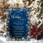 Invitación Elegante Fiesta de Navidades de la Compañía Azul d<br><div class="desc">Elegantes invitaciones para fiestas de Navidades. Estas hermosas invitaciones a Navidades son perfectas para Navidades que invitan a cenar, invitaciones de intercambio de regalos de vacaciones, recaudaciones de fondos para Navidades, invitaciones para fiestas de vacaciones y otros eventos que se llevan a cabo durante el mes de diciembre. Utilice los...</div>