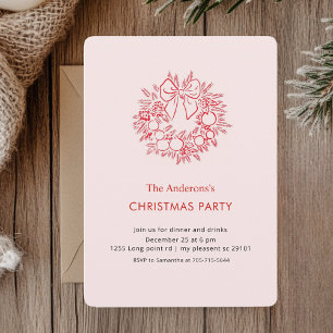 Invitación Elegante Fiesta de Navidades de la Guerra Roja
