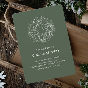 Invitación Elegante Fiesta de Navidades de la Guerra Verde