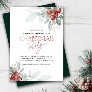 Invitación Elegante Fiesta de Navidades de la Oficina de Verd