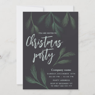 Invitación Elegante fiesta de Navidades de la rama de pino ac